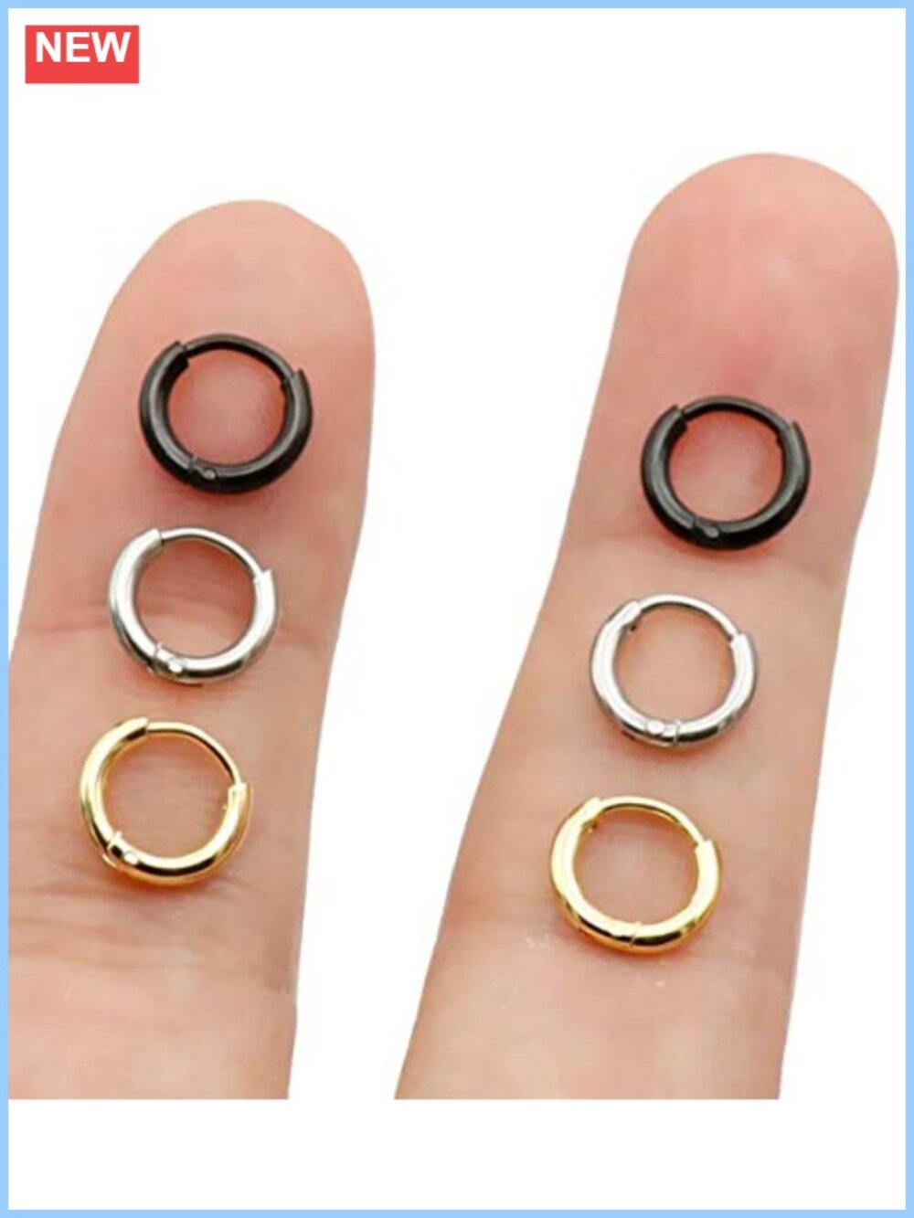 Tiny Hoop Earrings 18K Real Gold Plating Surgical Steel Unisex Small Sleeper